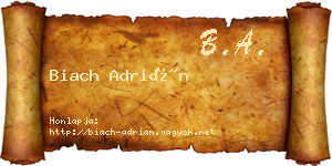 Biach Adrián névjegykártya