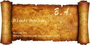 Biach Adrián névjegykártya